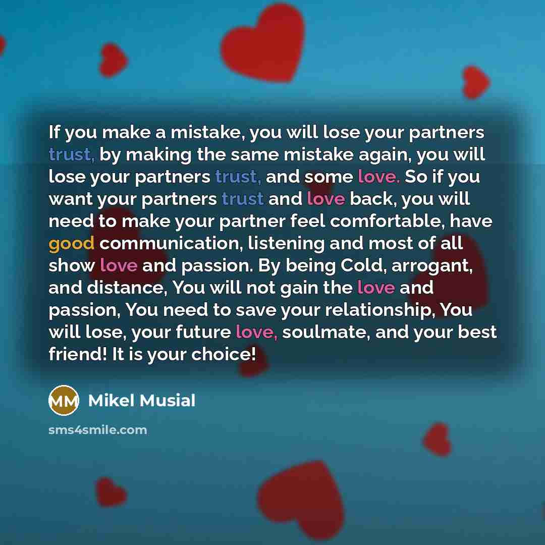 “If you make a mistake, you will lose your partners…” quote by Mikel Musial