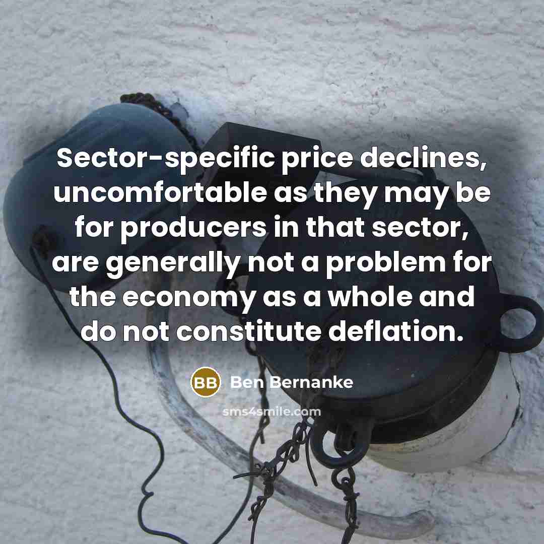 “Sector-specific price declines, uncomfortable as they may be for producers…” quote by Ben Bernanke