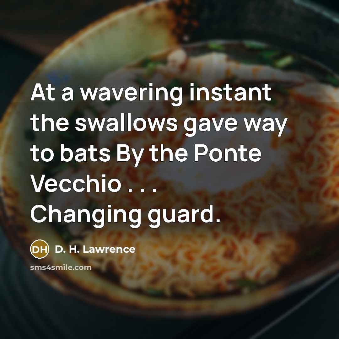 “At a wavering instant the swallows gave way to bats…” quote by D. H. Lawrence