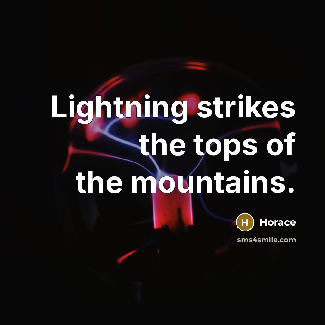 “Lightning strikes the tops of the mountains.…” quote by Horace