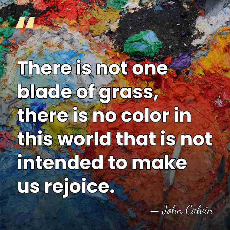 There is not one blade of grass, there is no color in&hellip; - John Calvin