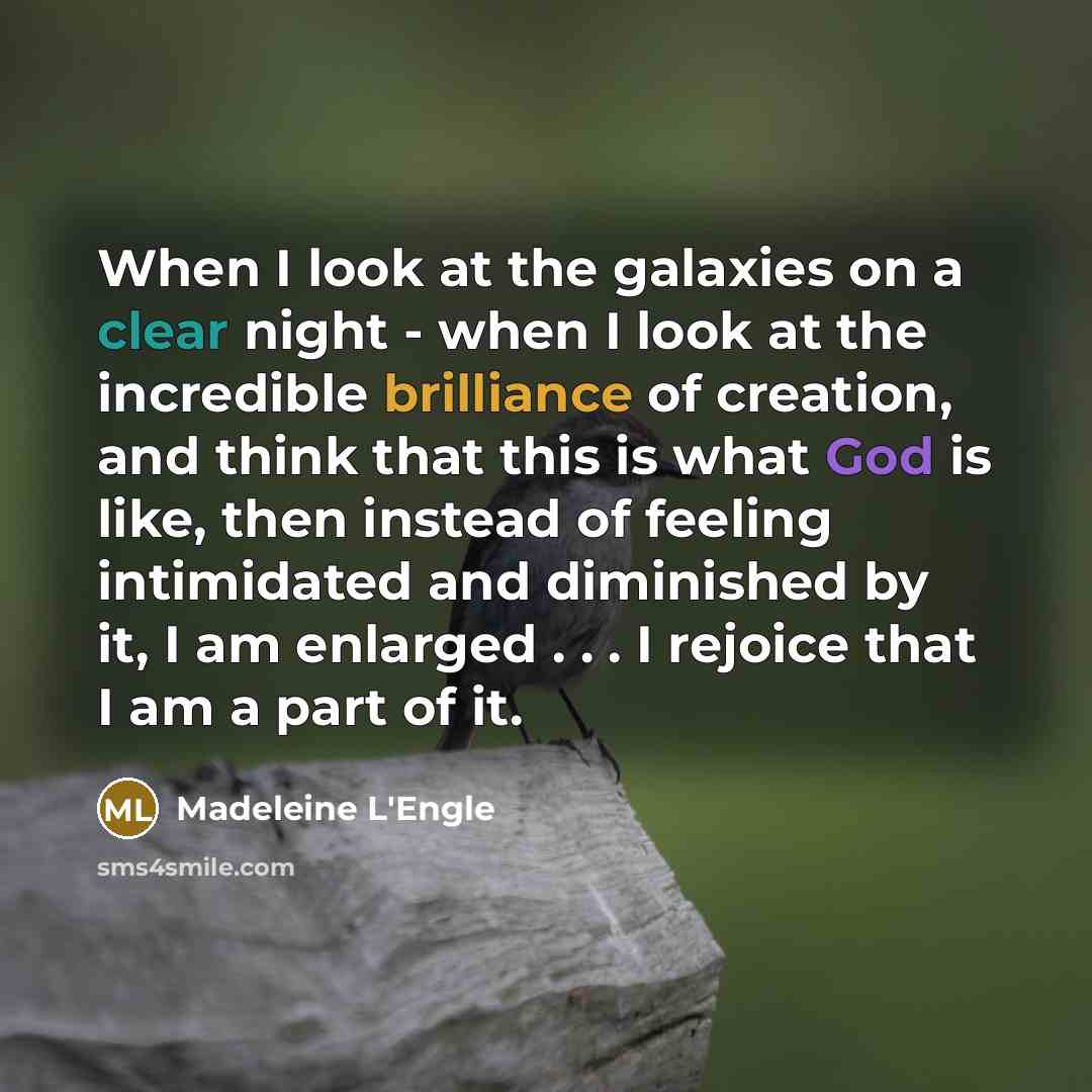 “When I look at the galaxies on a clear night…” quote by Madeleine L'Engle