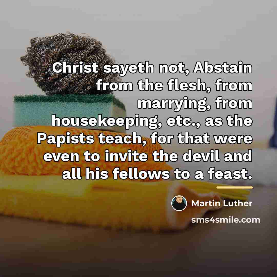 “Christ sayeth not, Abstain from the flesh, from marrying, from…” quote by Martin Luther