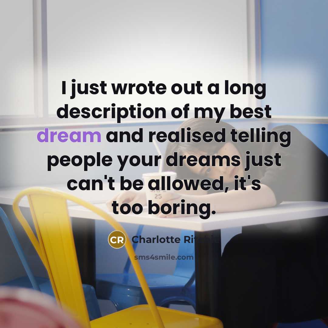 “I just wrote out a long description of my best…” quote by Charlotte Ritchie
