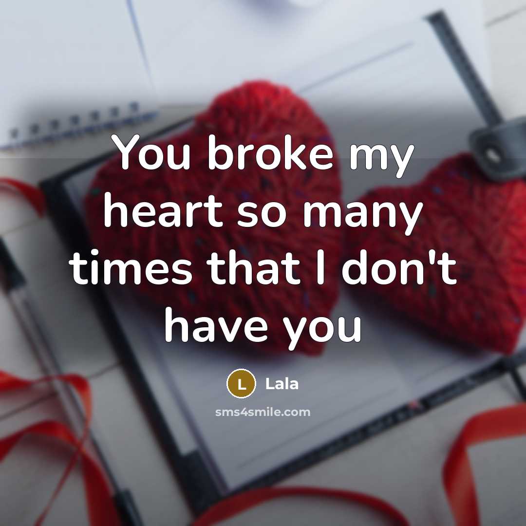 “You broke my heart so many times that I don't have you” quote by Lala