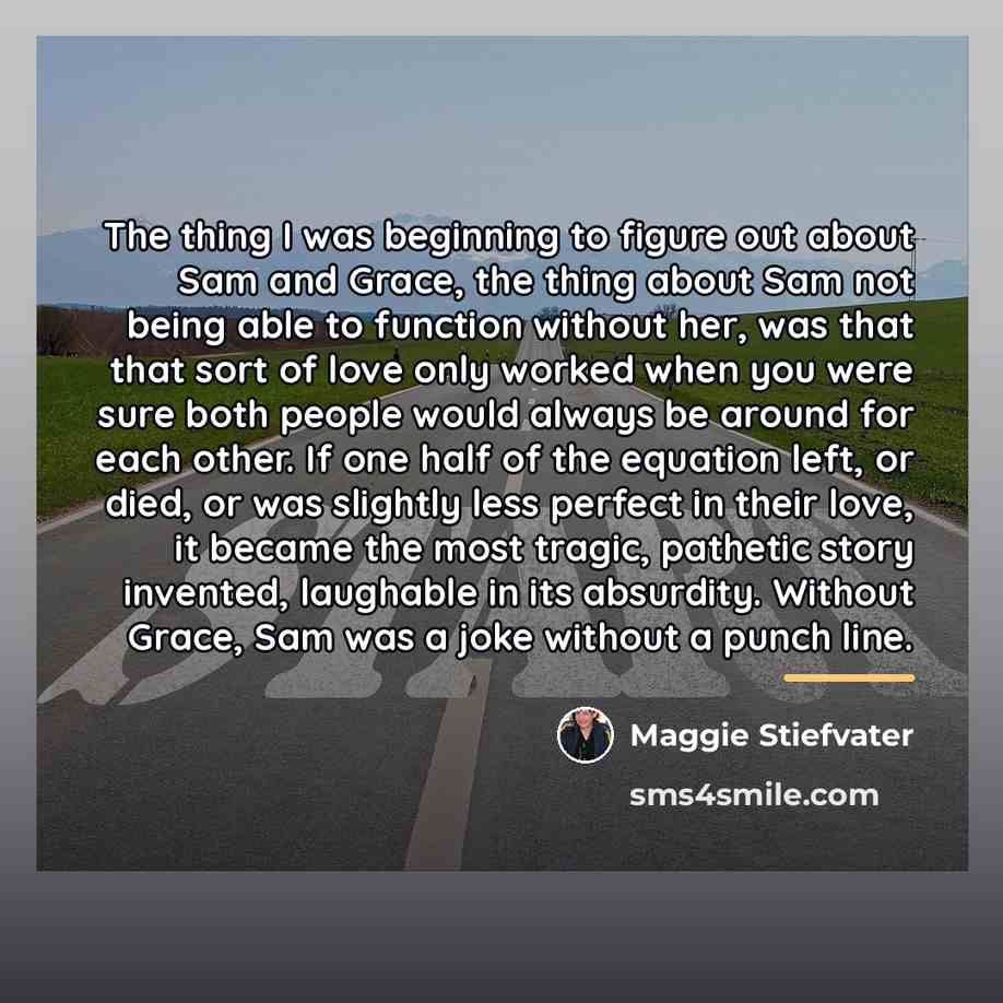 “The thing I was beginning to figure out about Sam…” quote by Maggie Stiefvater