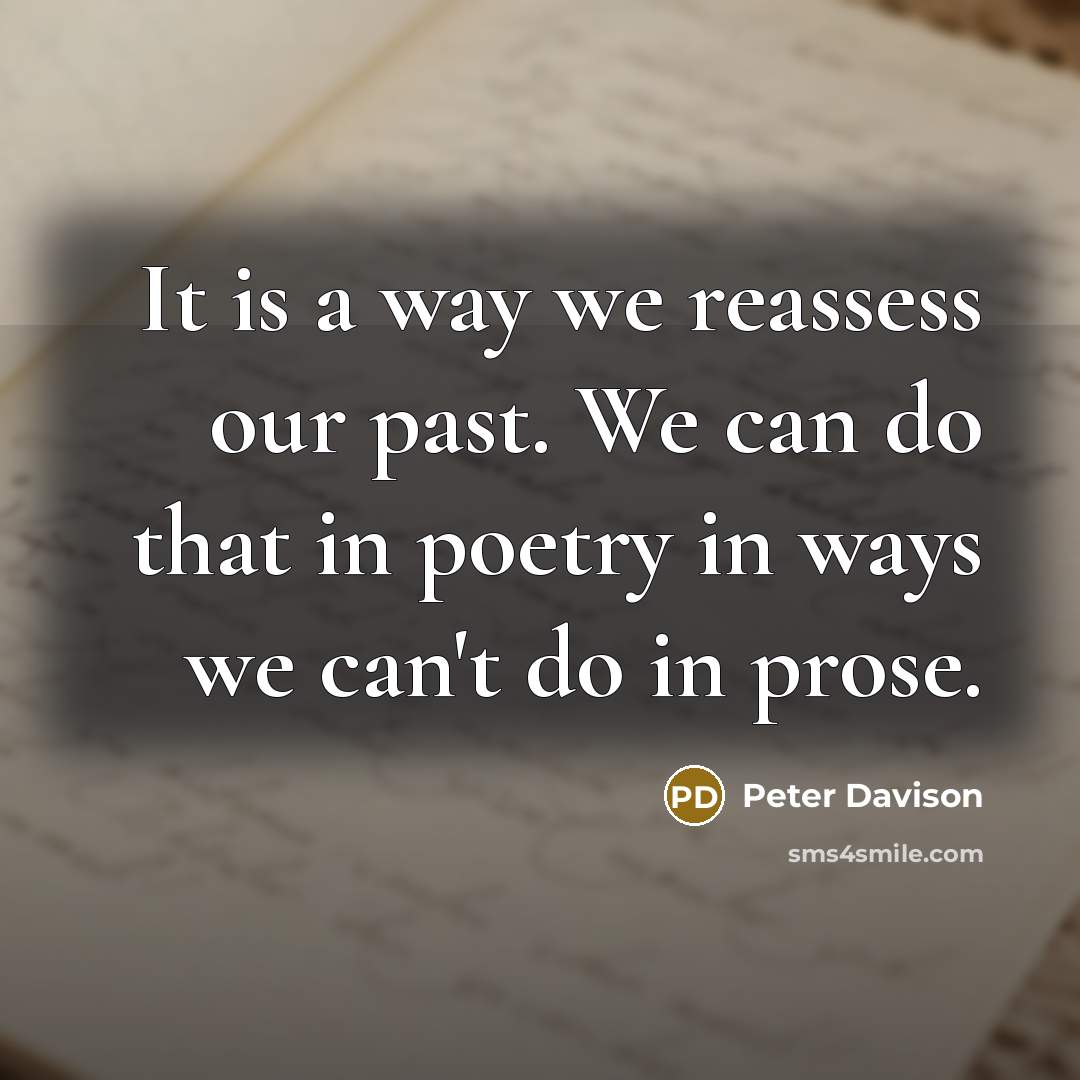 “It is a way we reassess our past. We can…” quote by Peter Davison