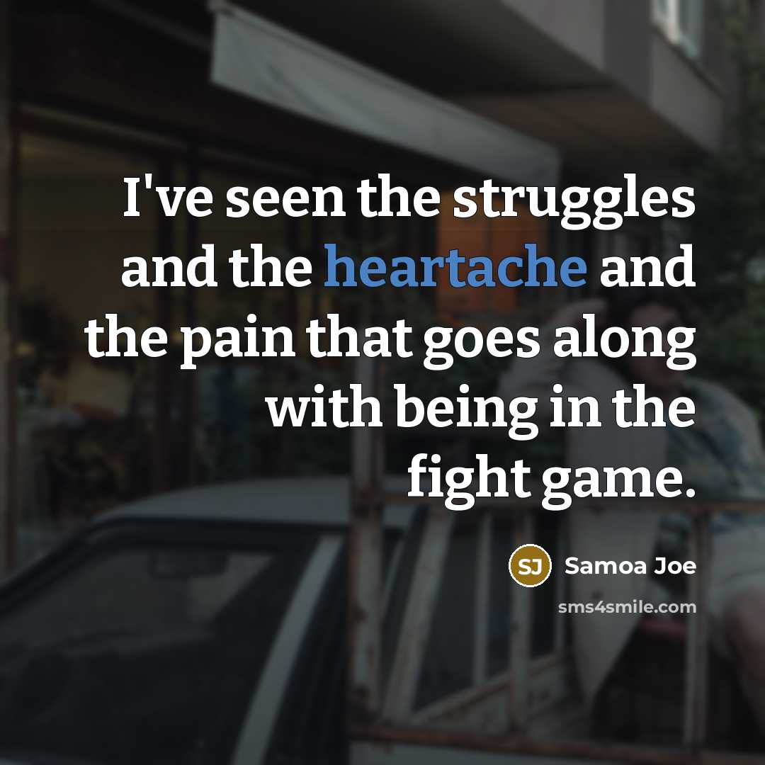 “I've seen the struggles and the heartache and the pain…” quote by Samoa Joe