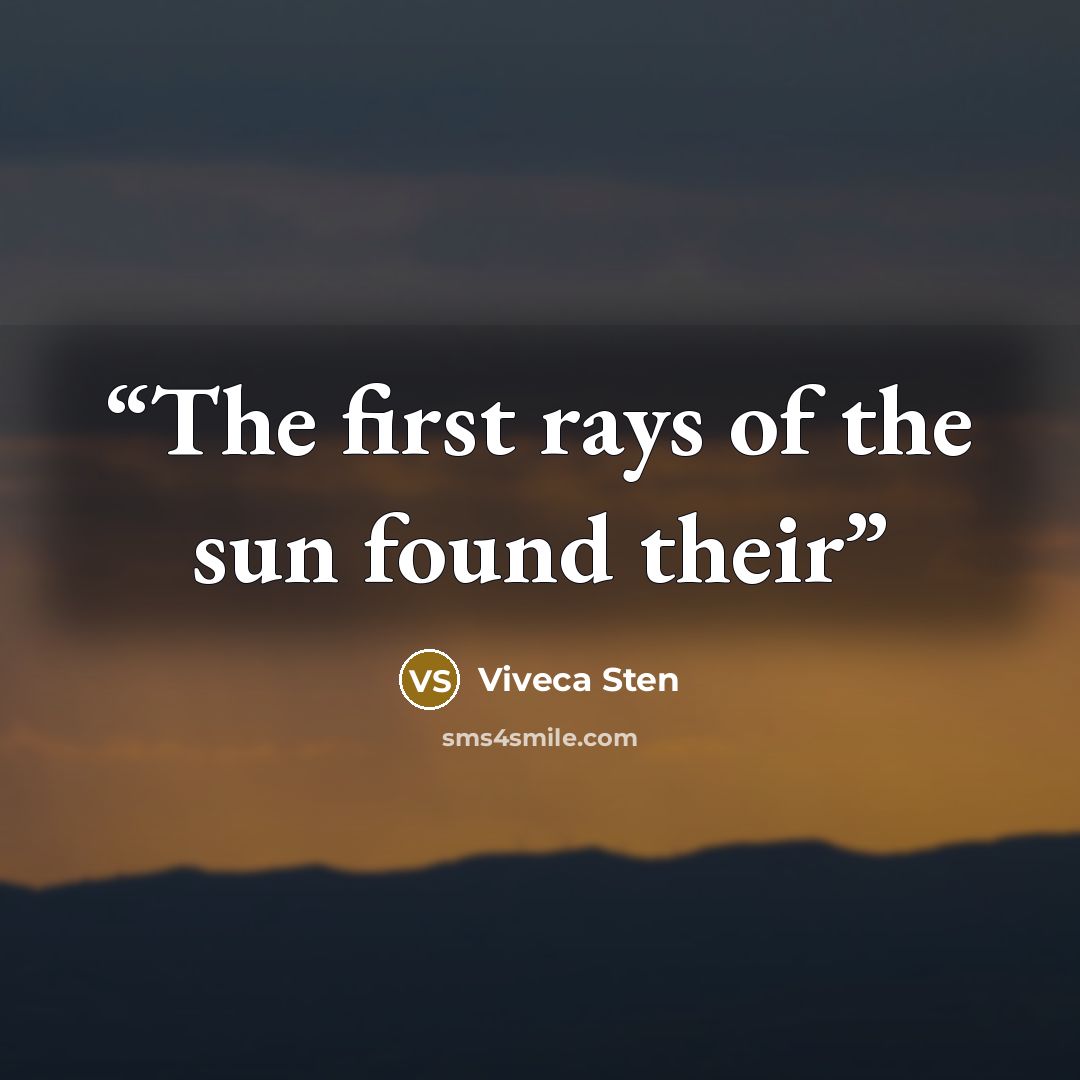 “The first rays of the sun found their” quote by Viveca Sten