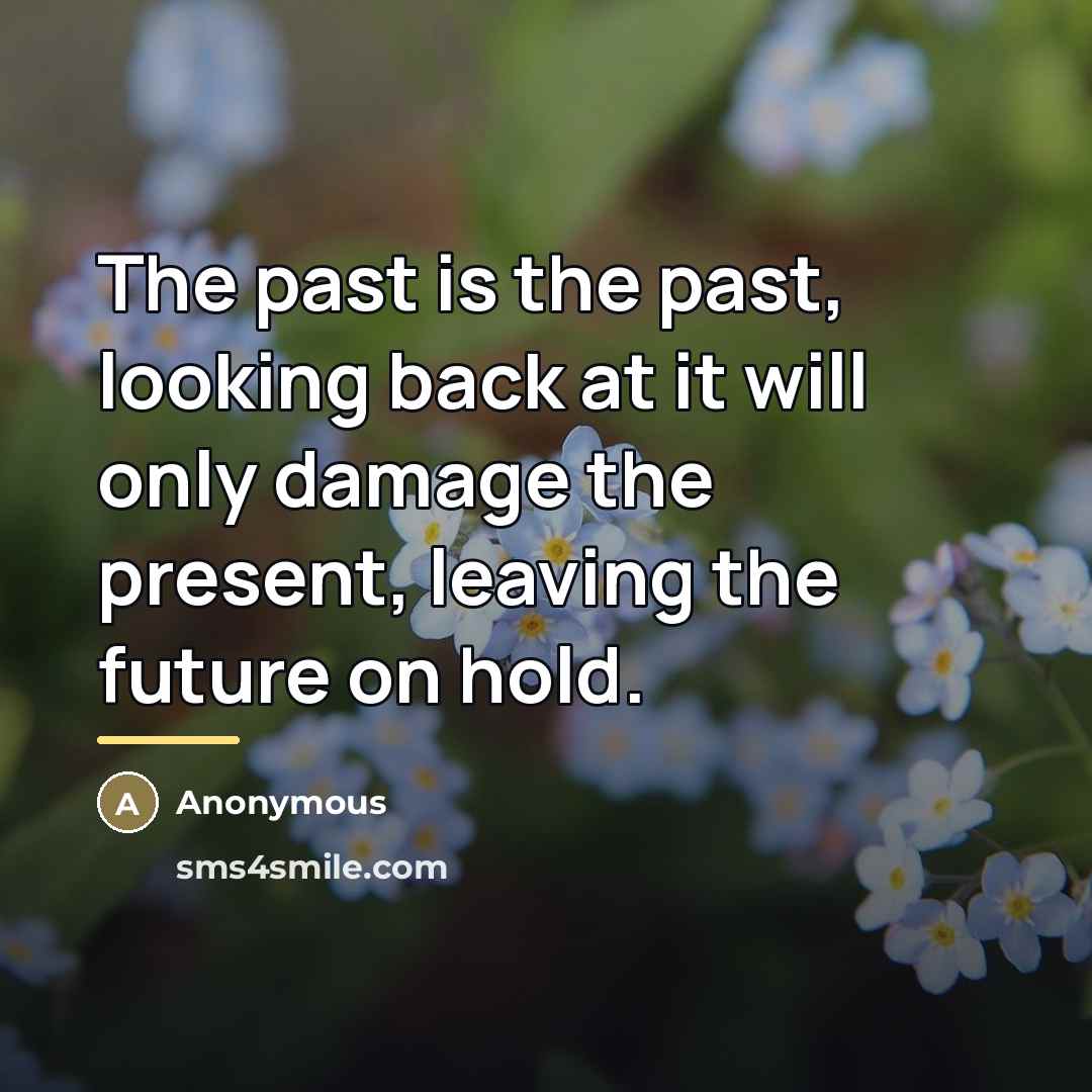“The past is the past, looking back at it will…” quote by Anonymous