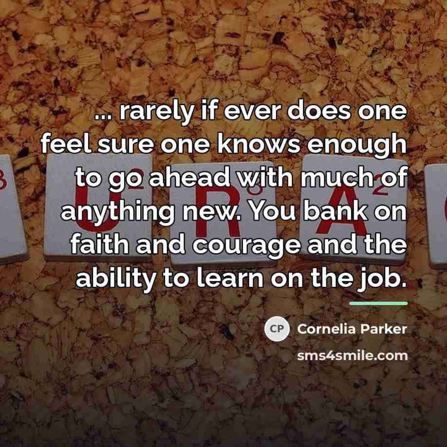 “... rarely if ever does one feel sure one knows…” quote by Cornelia Parker