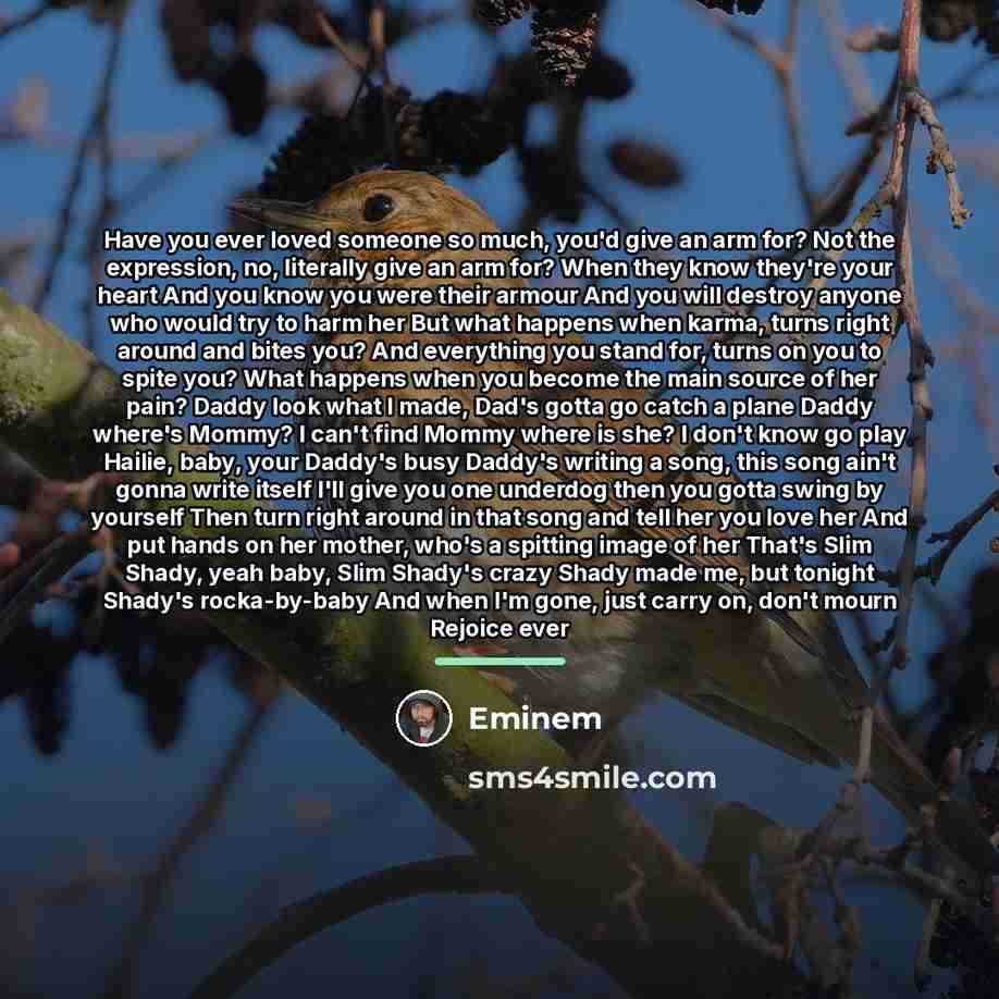 “Have you ever loved someone so much, you'd give an…” quote by Eminem