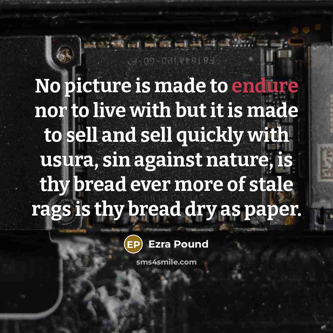 “No picture is made to endure nor to live with…” quote by Ezra Pound