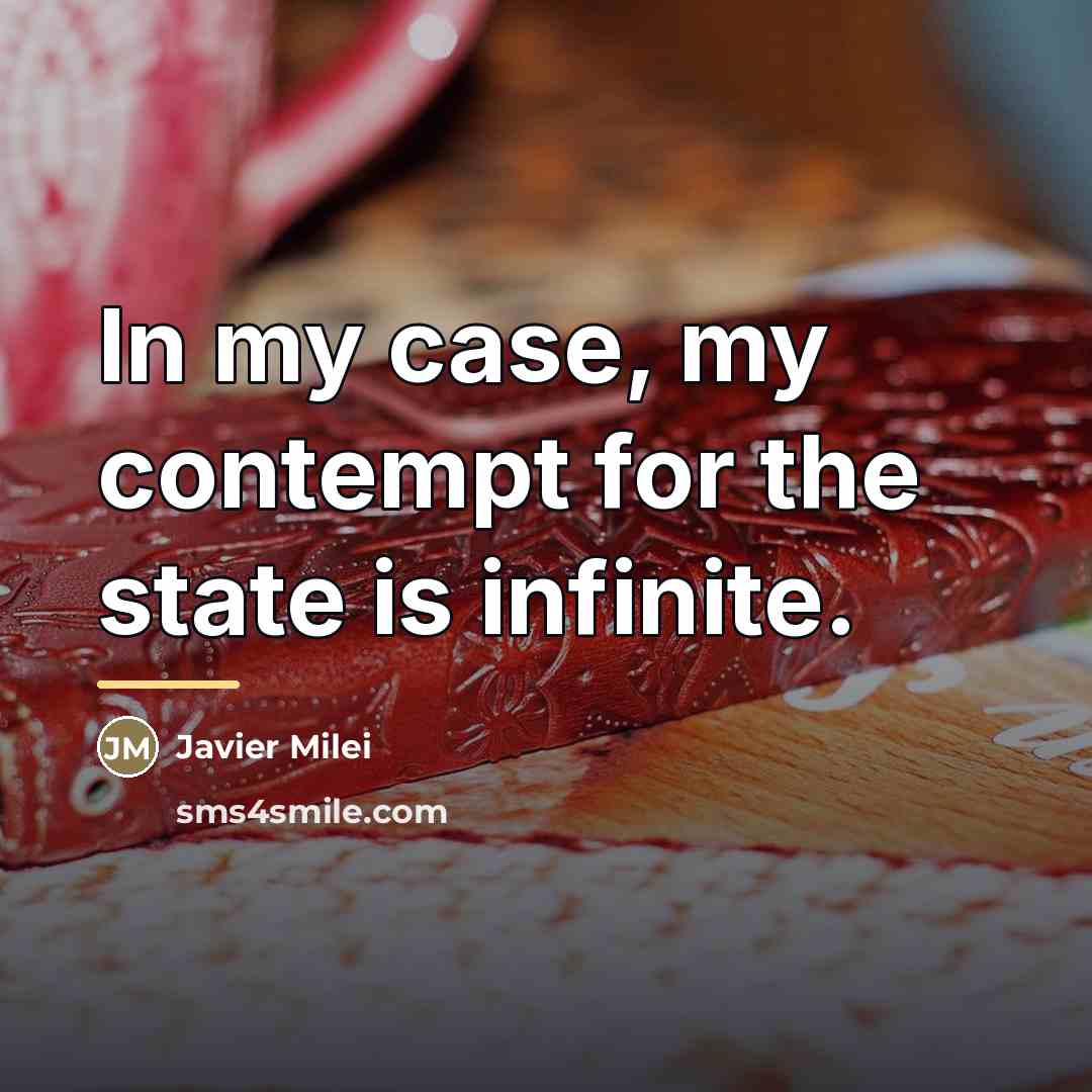 “In my case, my contempt for the state is infinite.…” quote by Javier Milei