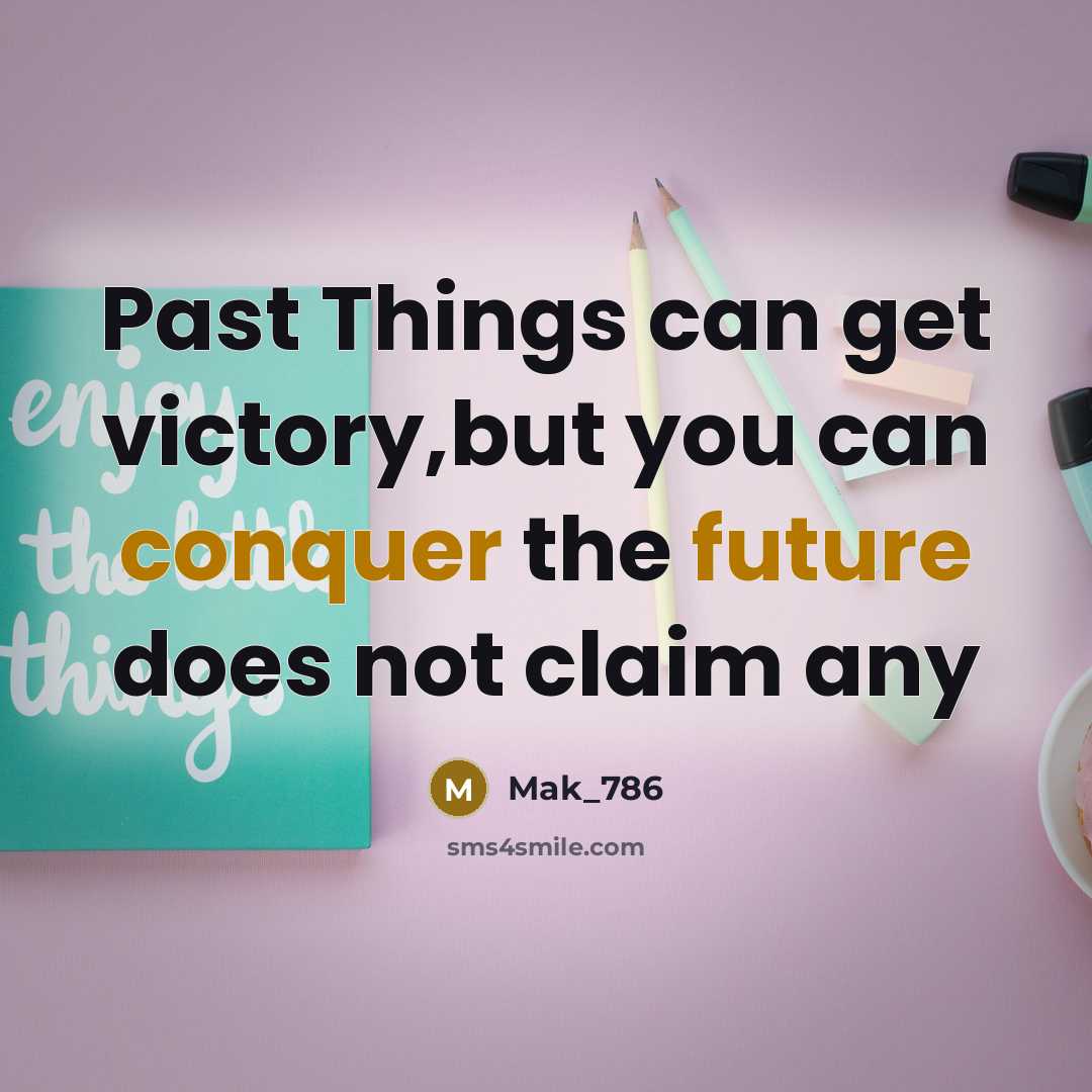 “Past Things can get victory,but you can conquer the future does not claim any” quote by Mak_786