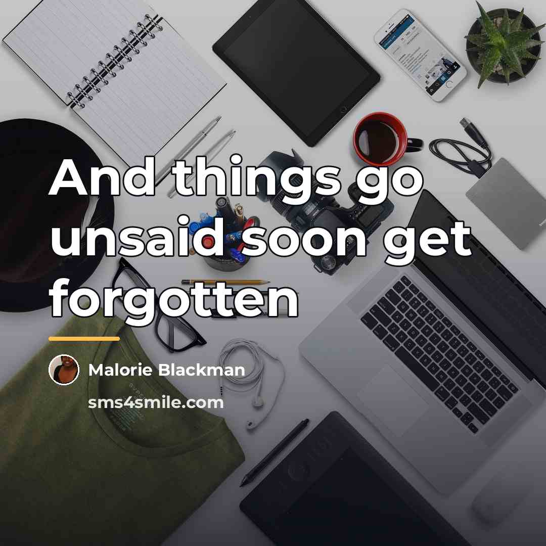 “And things go unsaid soon get forgotten…” quote by Malorie Blackman