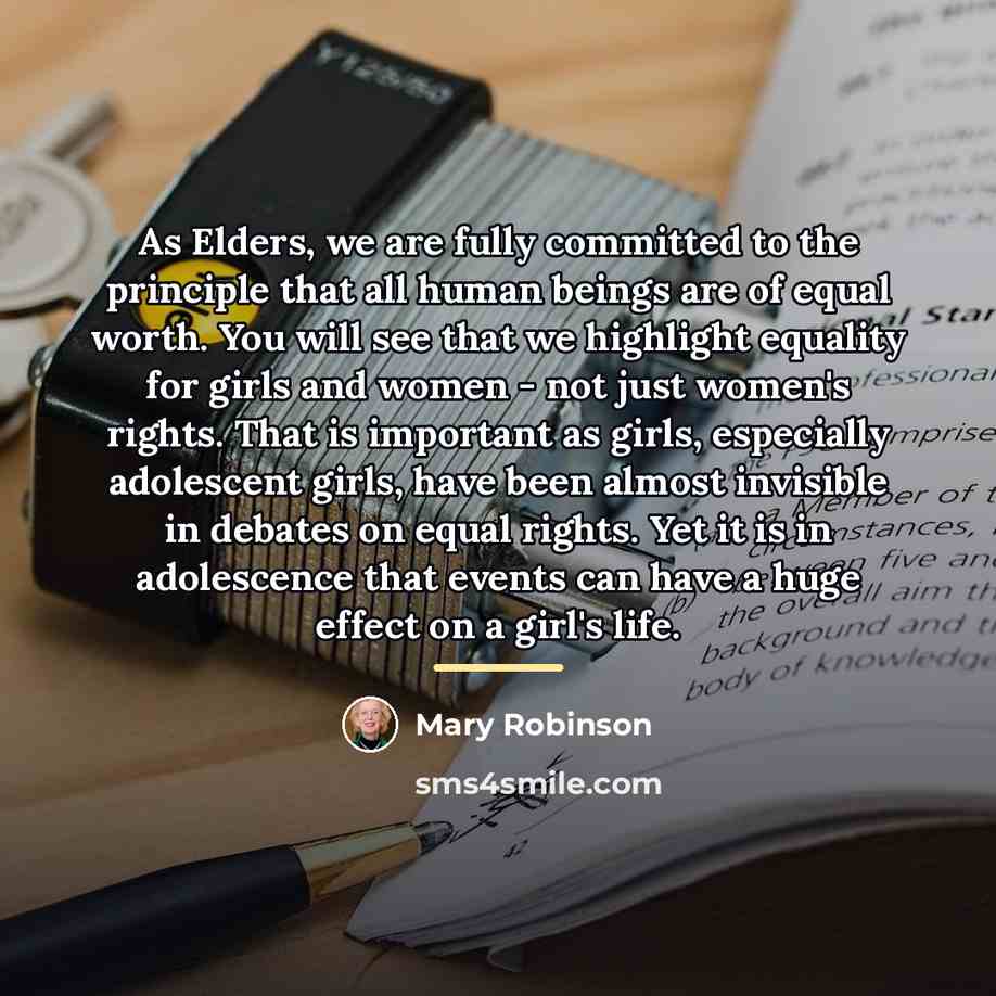 “As Elders, we are fully committed to the principle that…” quote by Mary Robinson
