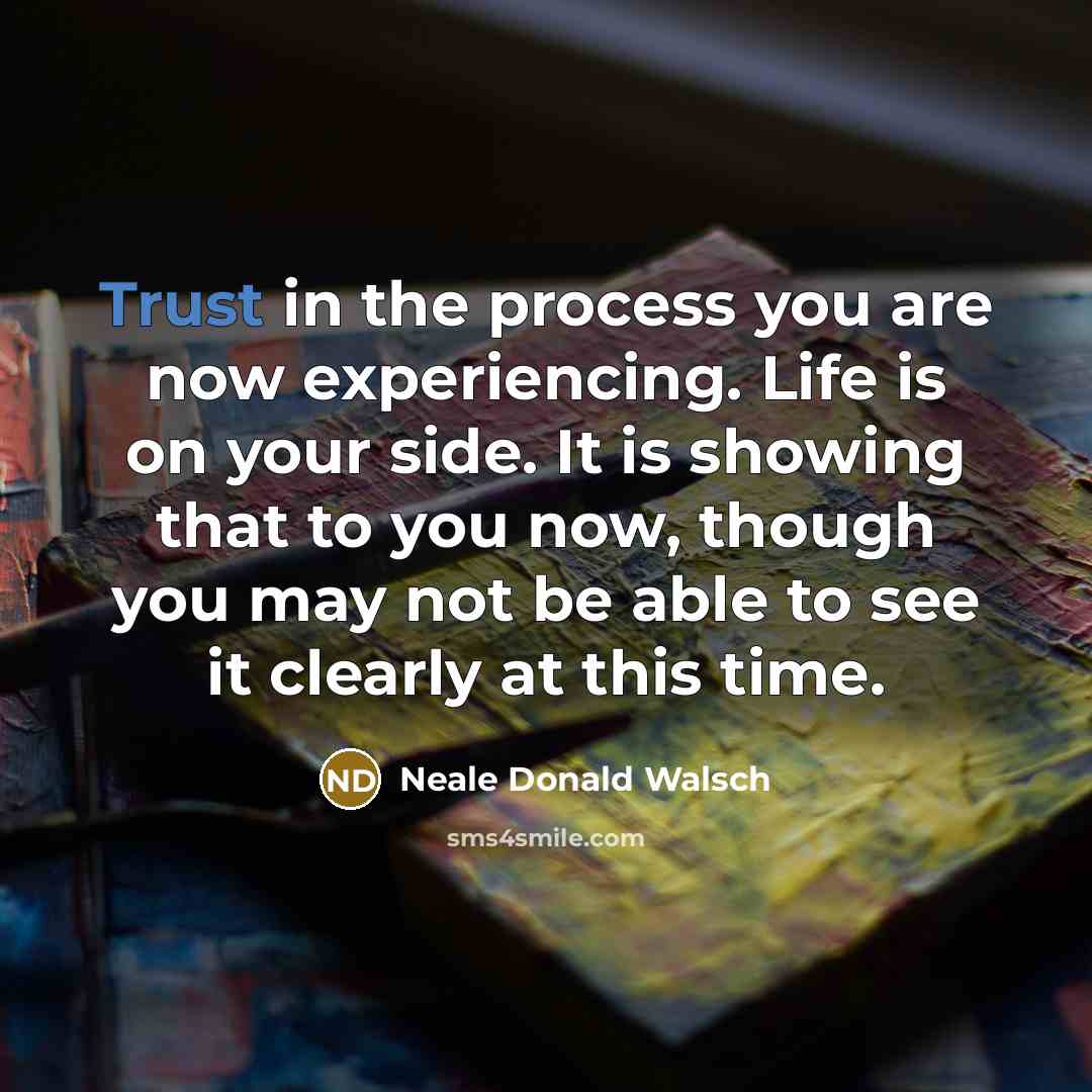 “Trust in the process you are now experiencing. Life is…” quote by Neale Donald Walsch