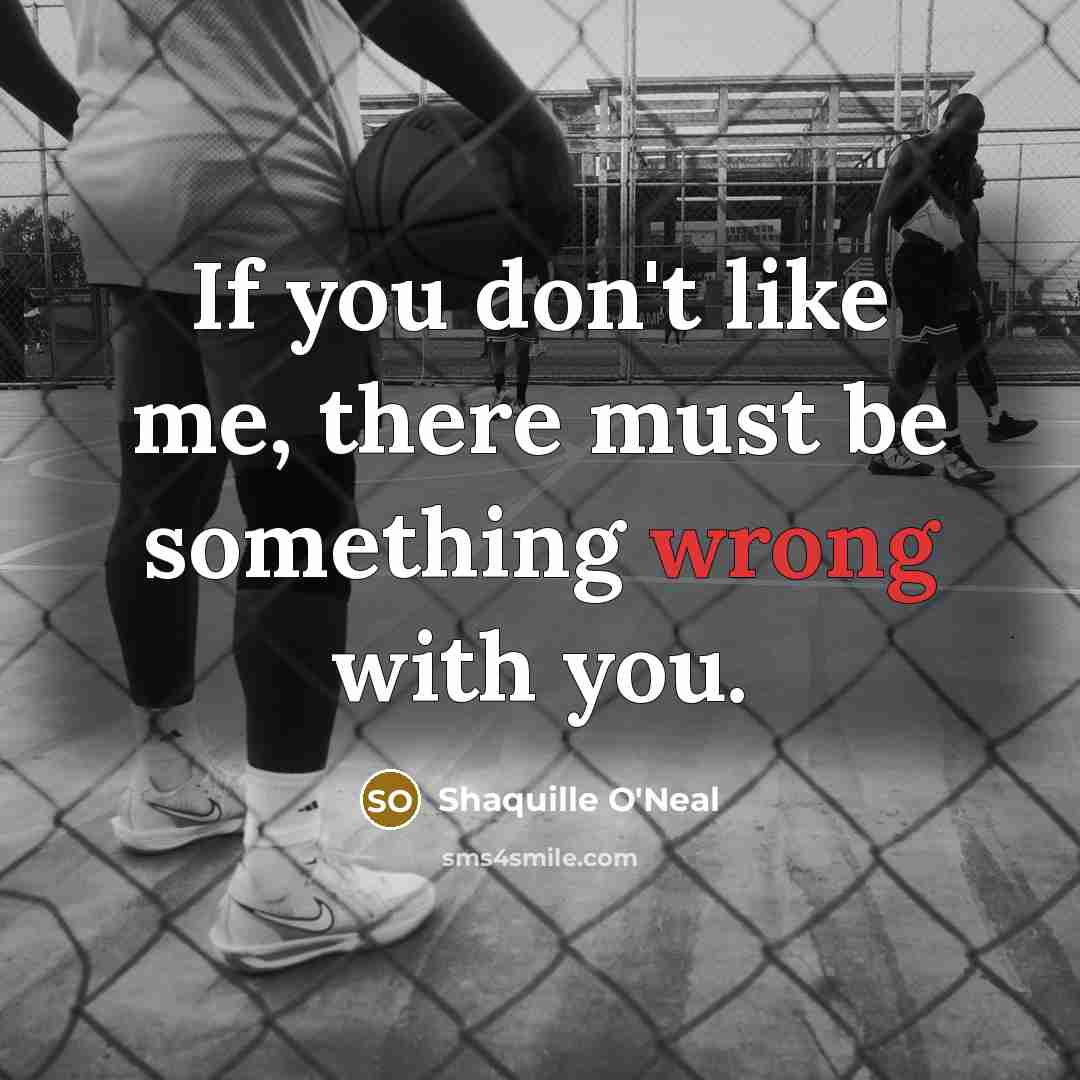 “If you don't like me, there must be something wrong…” quote by Shaquille O'Neal