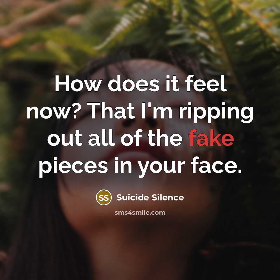 “How does it feel now? That I'm ripping out all…” quote by Suicide Silence