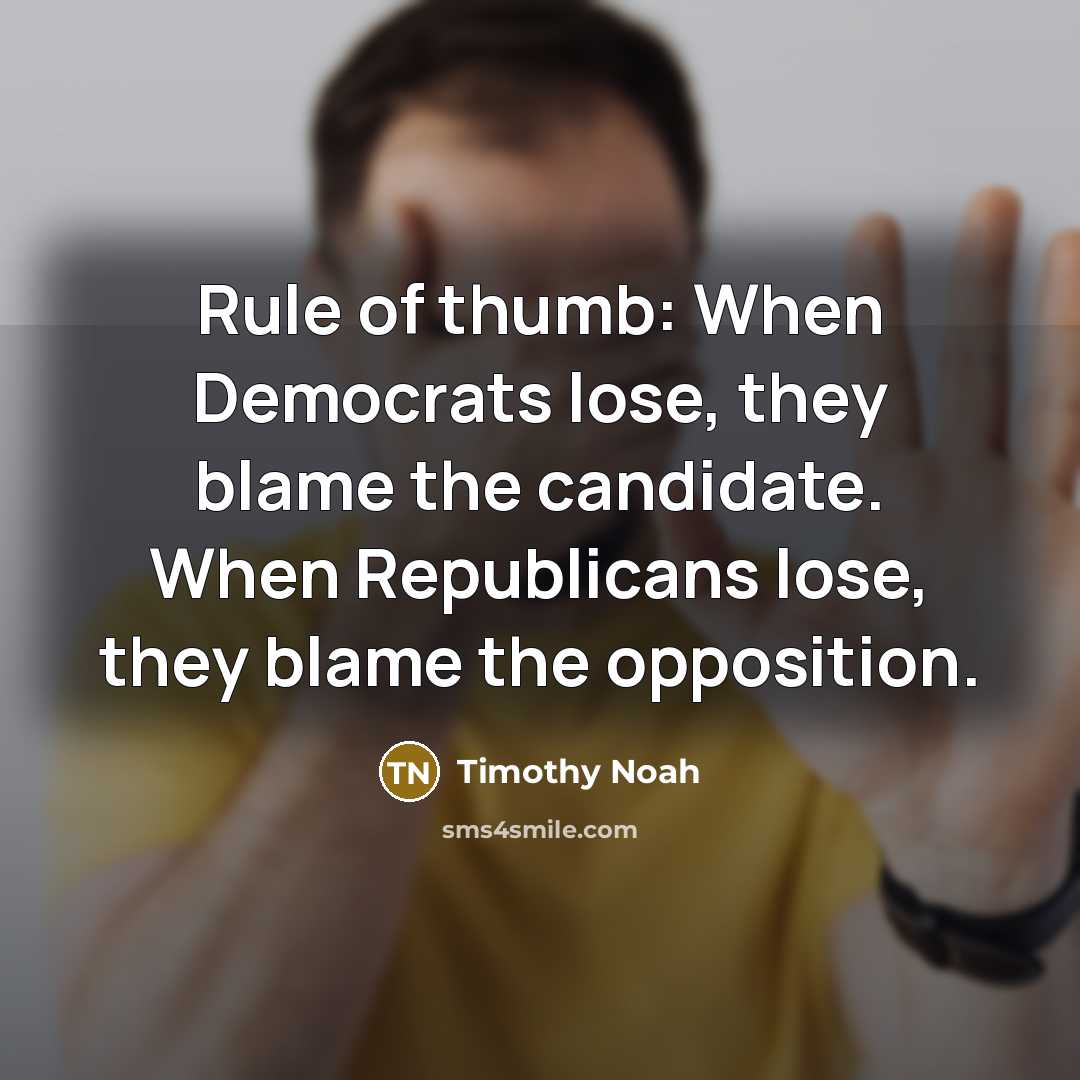 “Rule of thumb: When Democrats lose, they blame the candidate.…” quote by Timothy Noah
