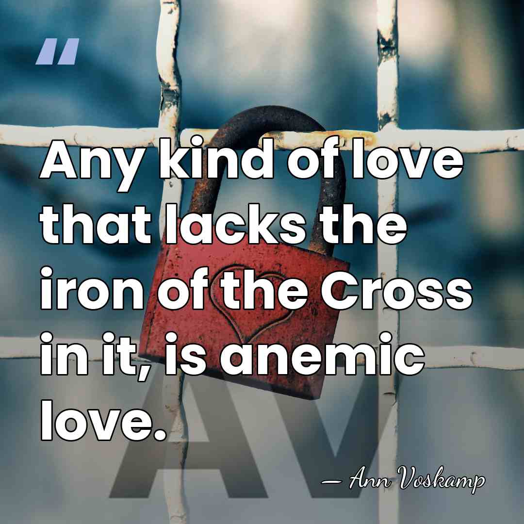 Any kind of love that lacks the iron of the Cross in&hellip; - Ann Voskamp
