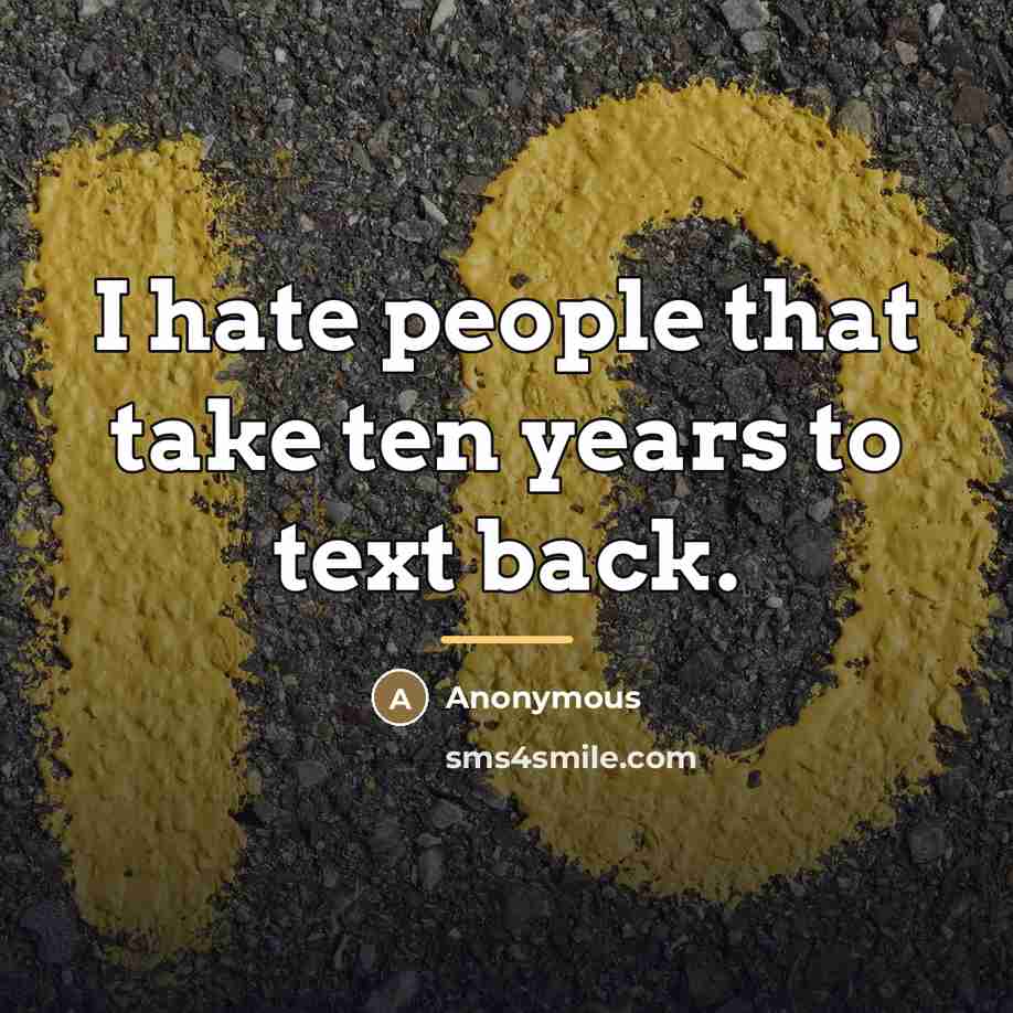 “I hate people that take ten years to text back.…” quote by Anonymous