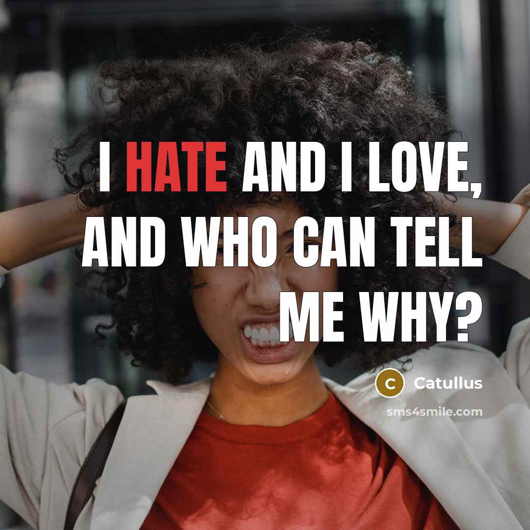 “I hate and I love, and who can tell me…” quote by Catullus