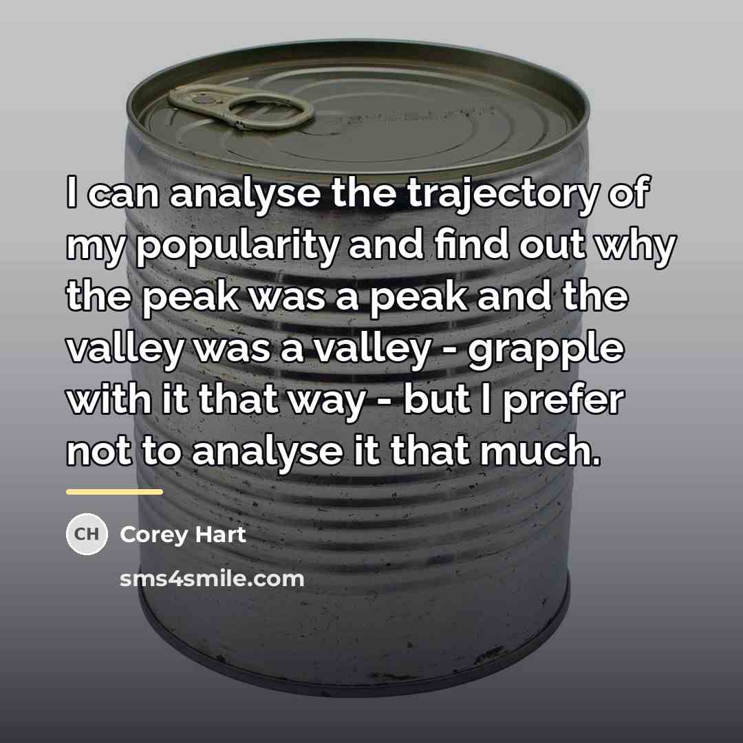 “I can analyse the trajectory of my popularity and find…” quote by Corey Hart