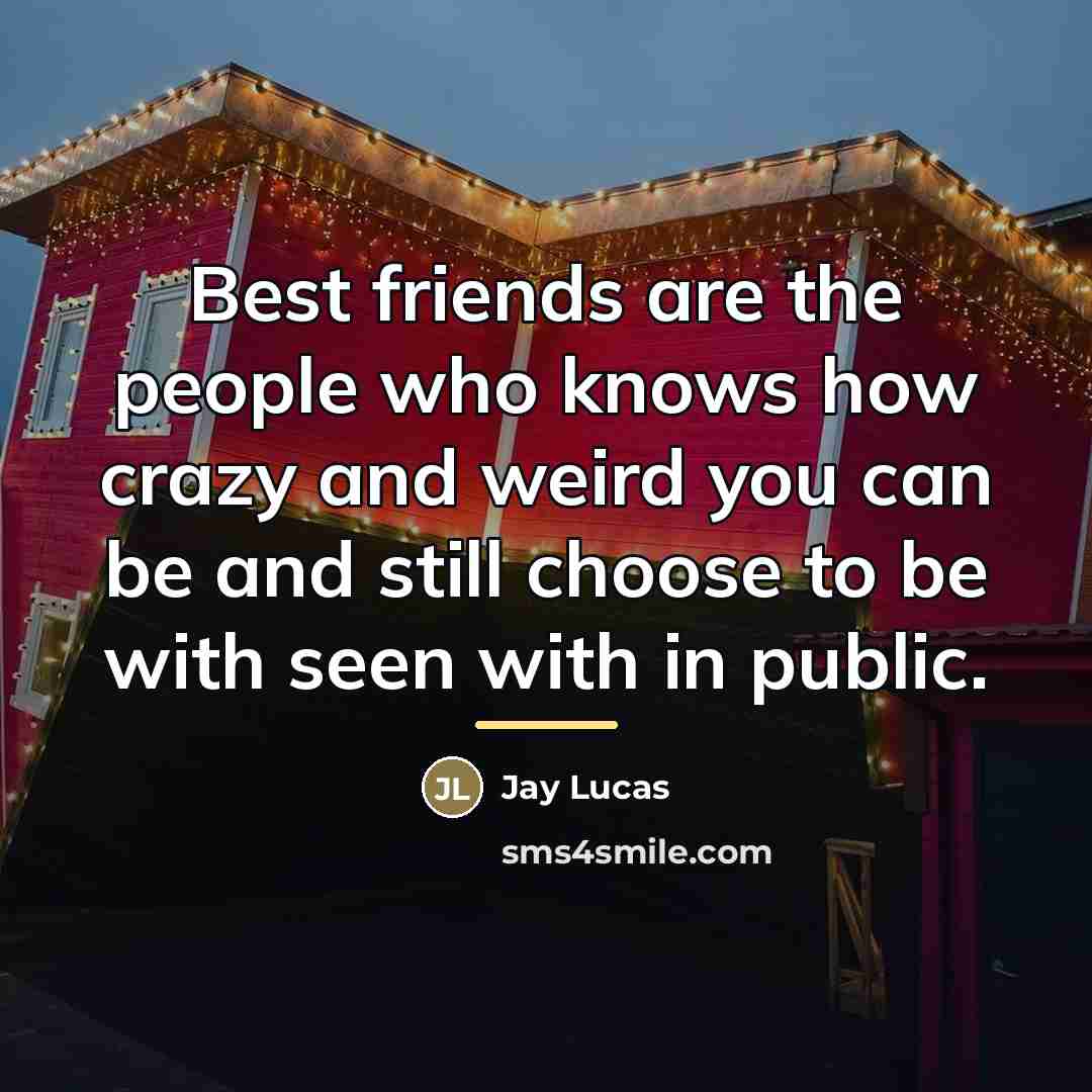 “Best friends are the people who knows how crazy and…” quote by Jay Lucas