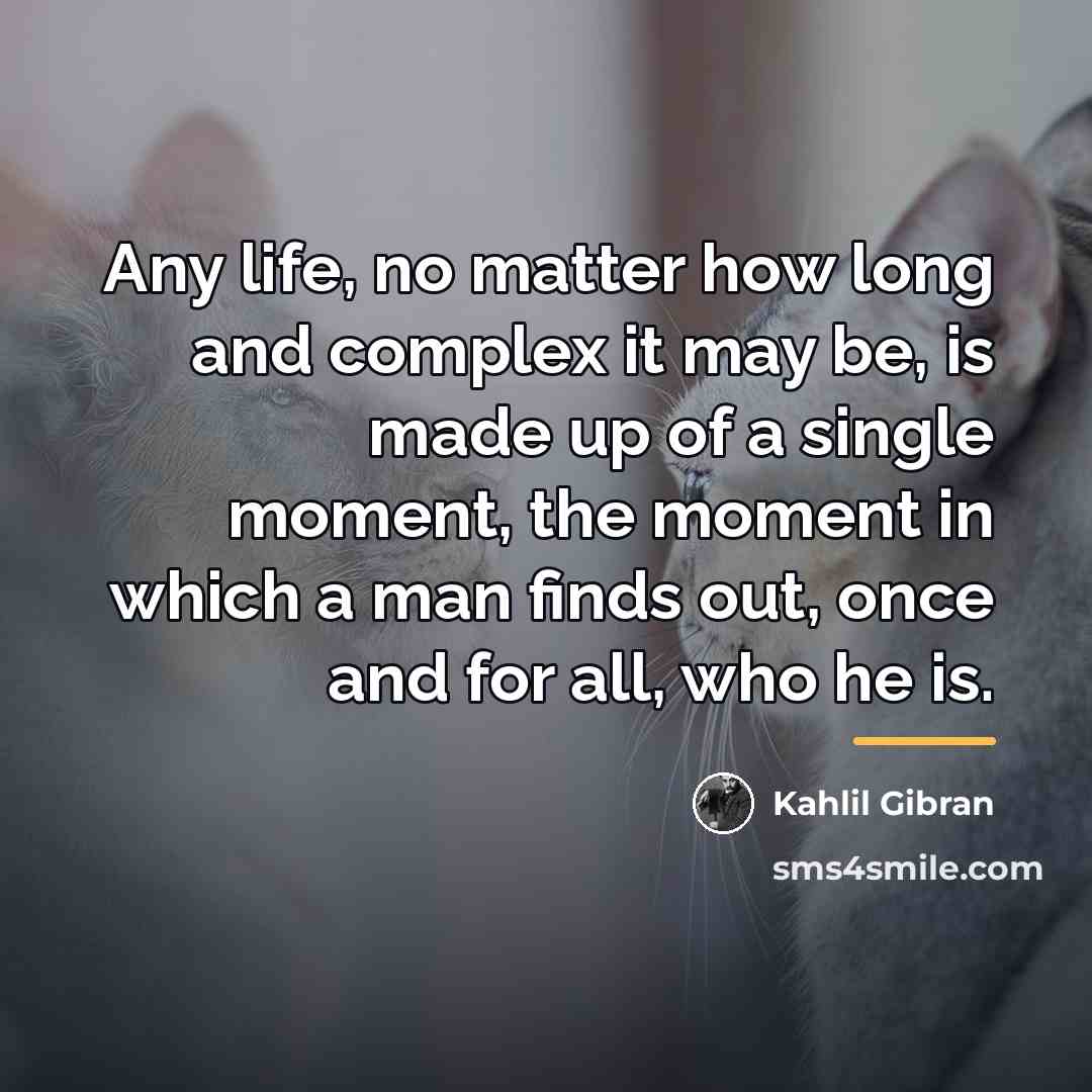 “Any life, no matter how long and complex it may…” quote by Kahlil Gibran