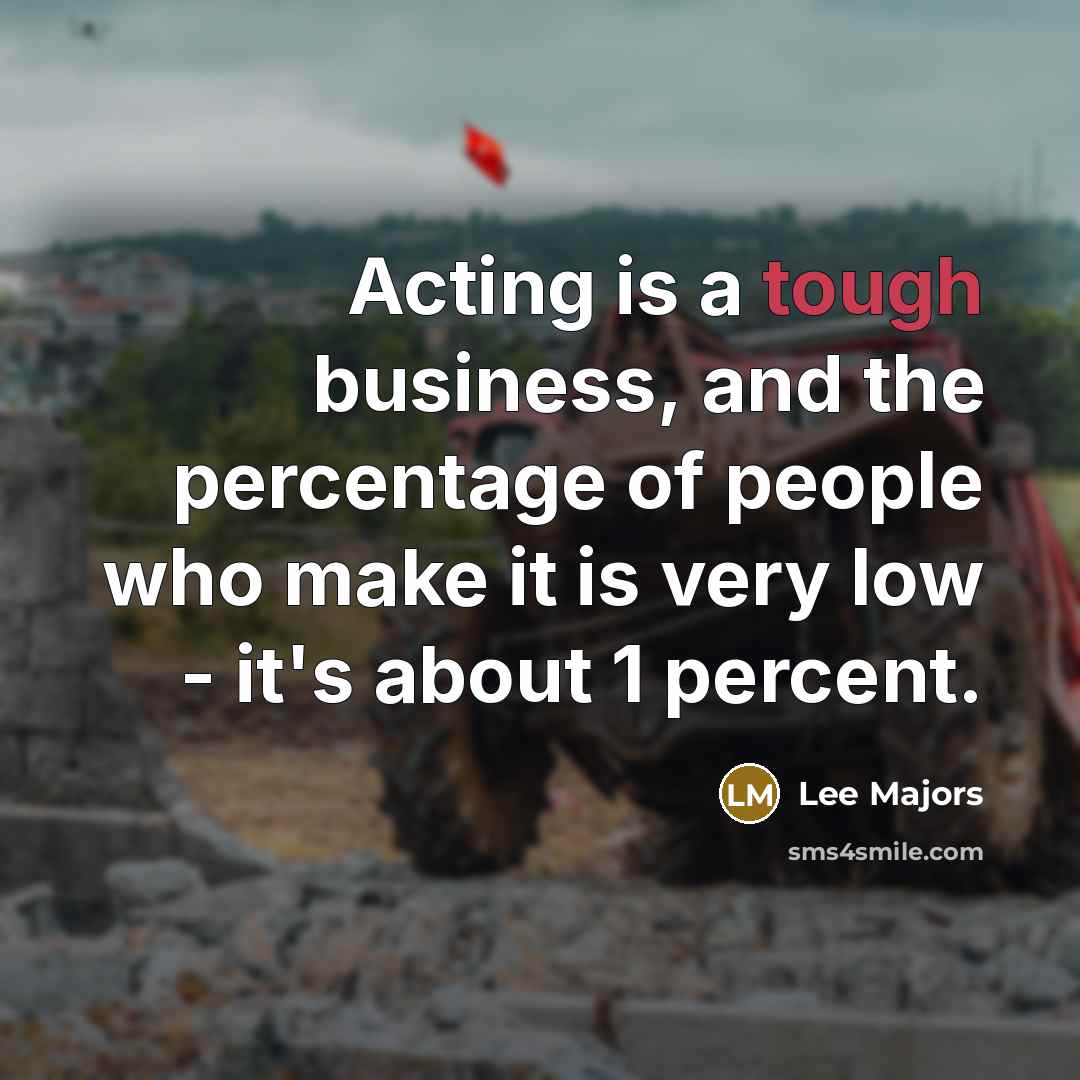 “Acting is a tough business, and the percentage of people…” quote by Lee Majors