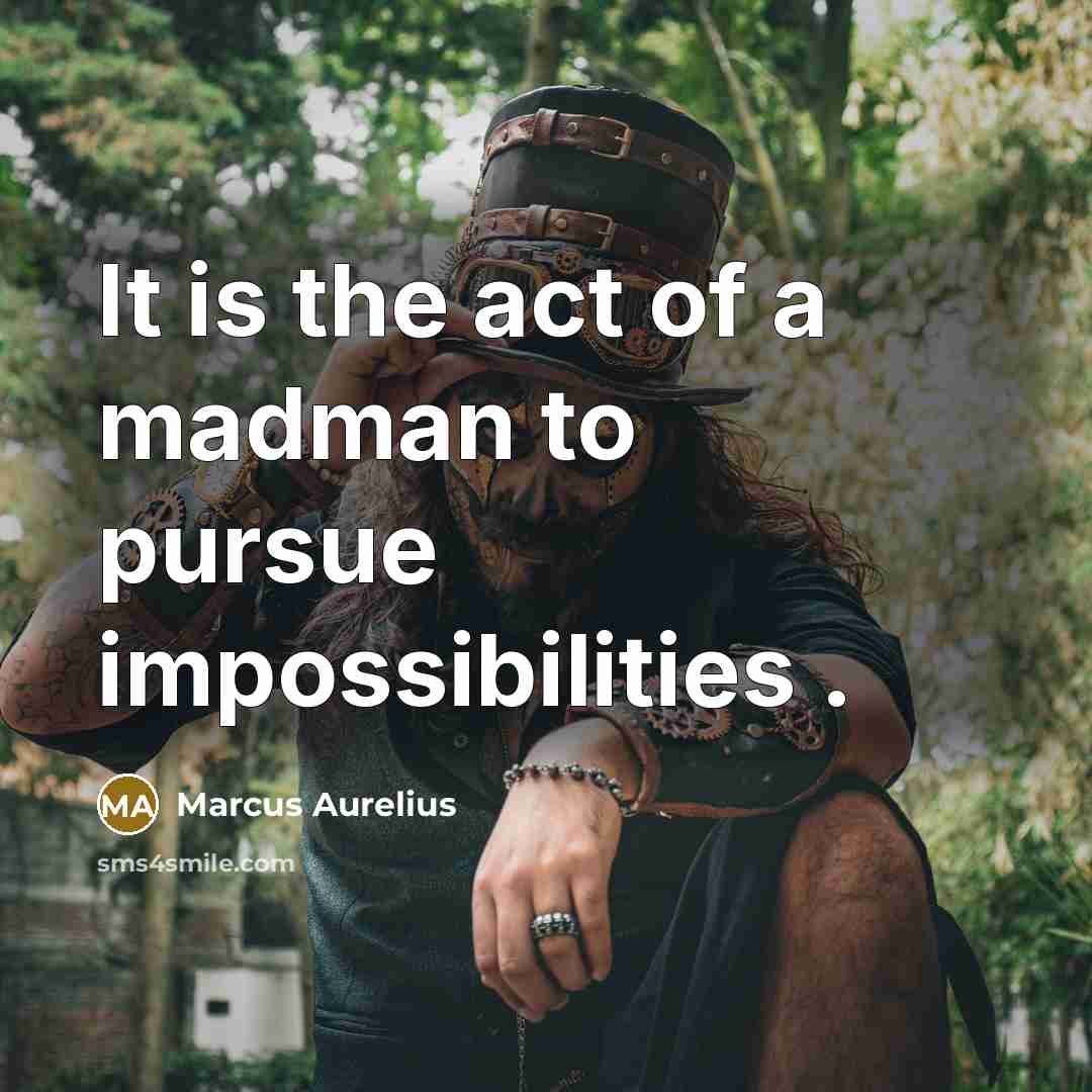 “It is the act of a madman to pursue impossibilities…” quote by Marcus Aurelius