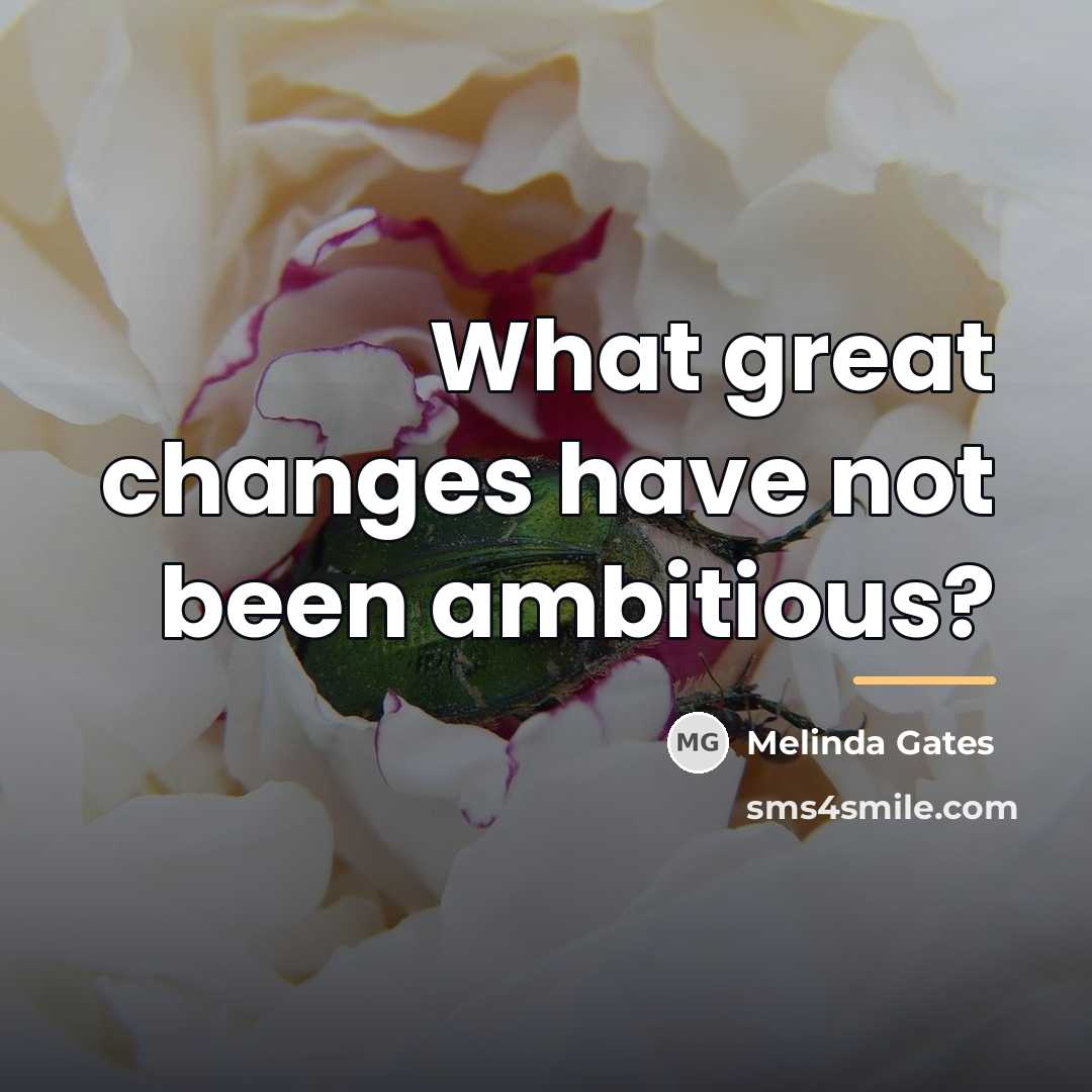 “What great changes have not been ambitious?…” quote by Melinda Gates