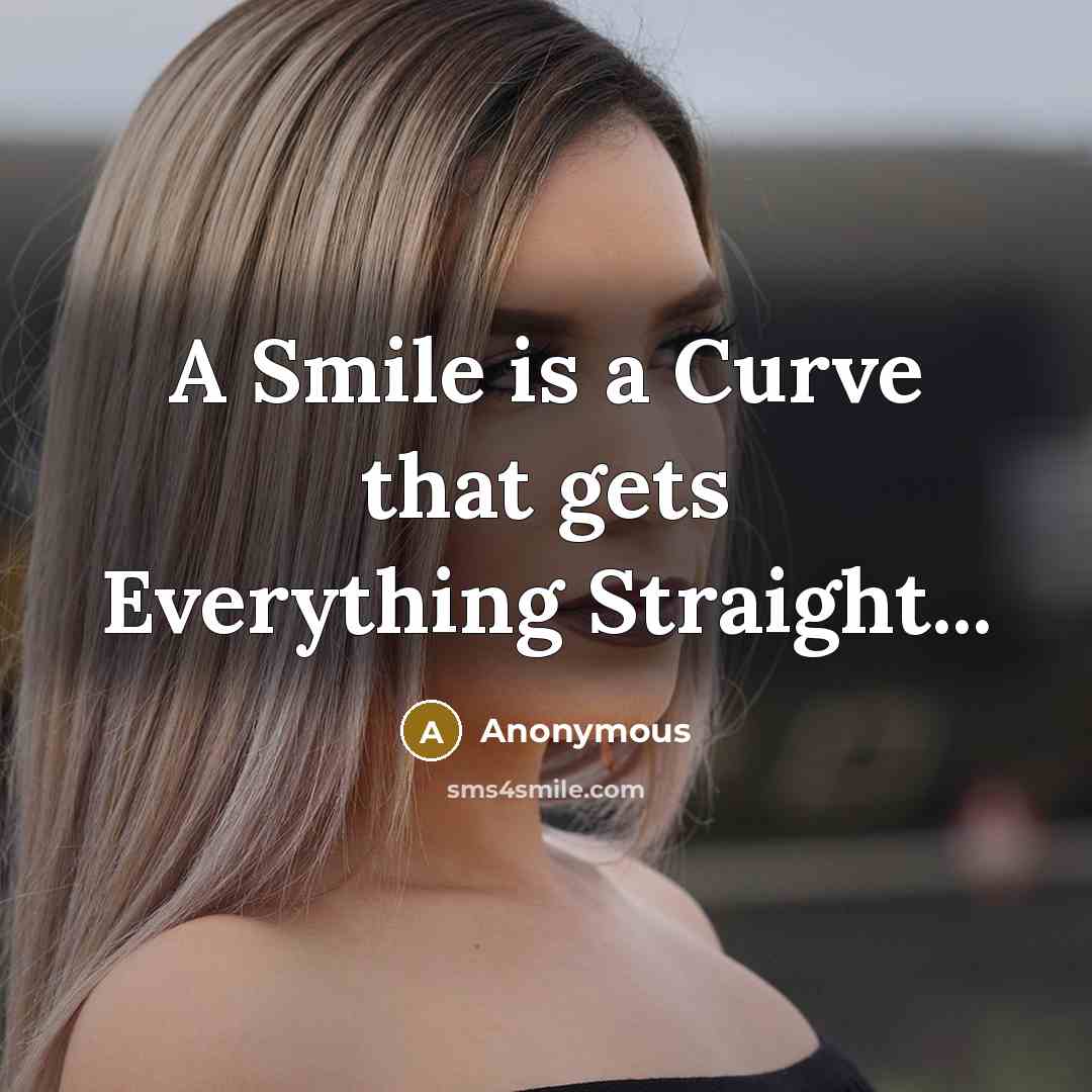 “A Smile is a Curve that gets Everything Straight...” quote by Anonymous