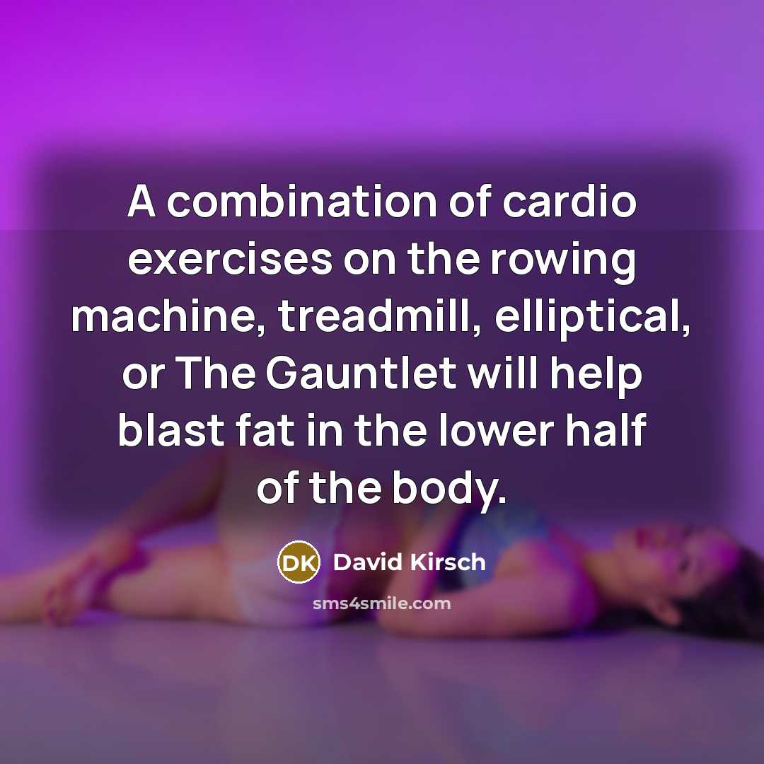 “A combination of cardio exercises on the rowing machine, treadmill,…” quote by David Kirsch