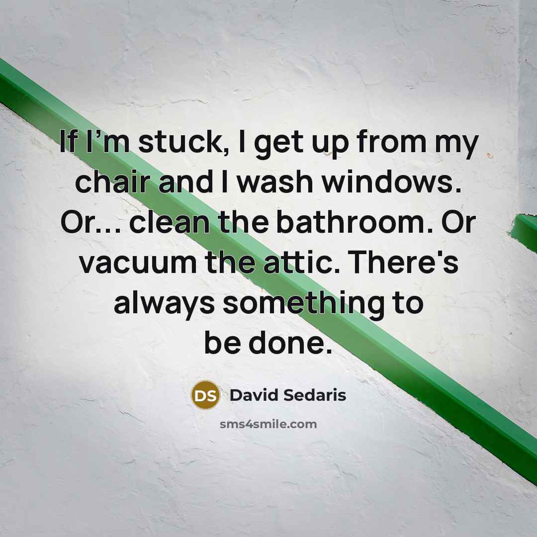 “If I'm stuck, I get up from my chair and…” quote by David Sedaris