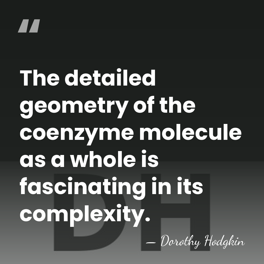 The detailed geometry of the coenzyme molecule as a whole is fascinating&hellip; - Dorothy Hodgkin