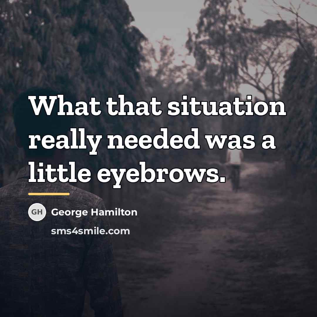 “What that situation really needed was a little eyebrows.…” quote by George Hamilton