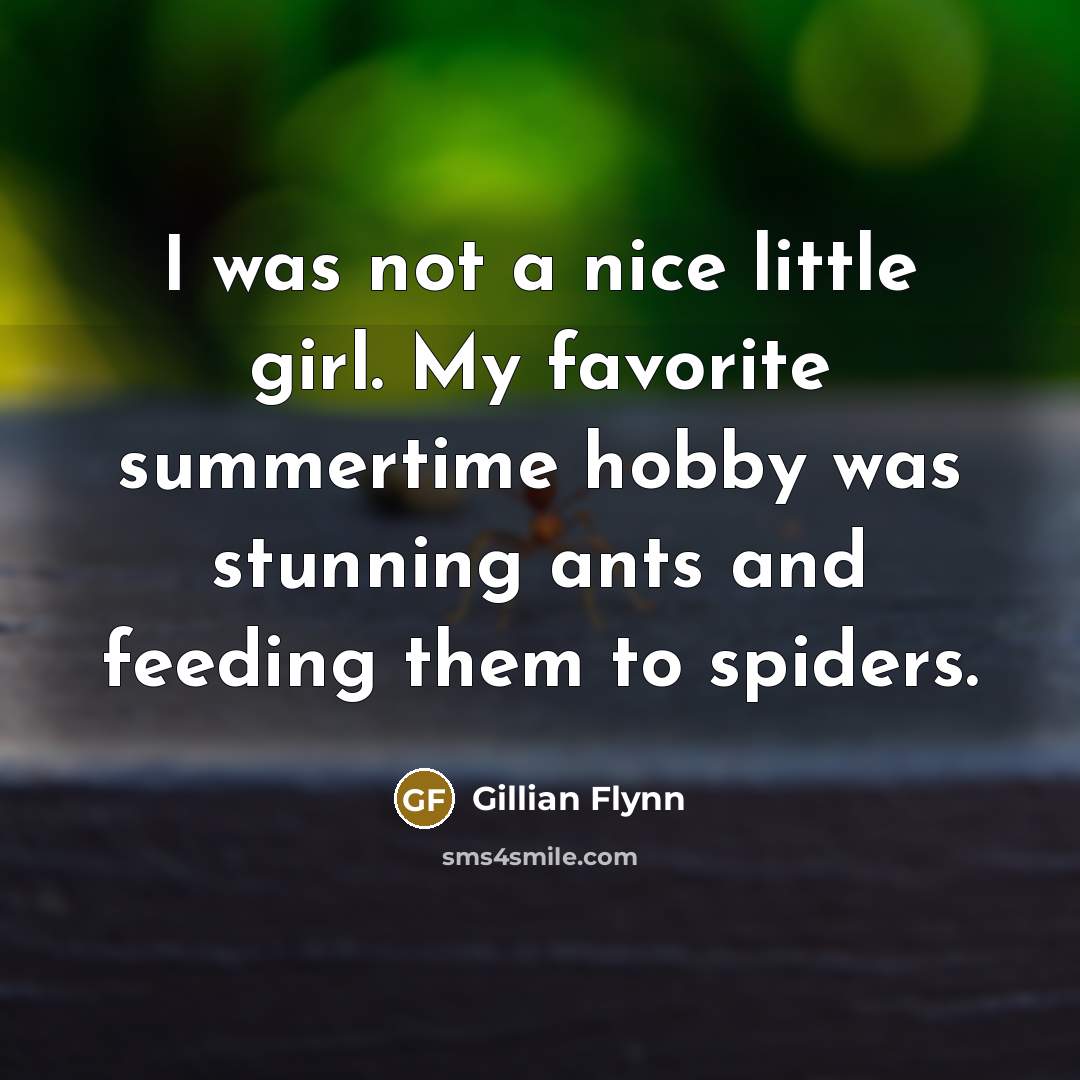“I was not a nice little girl. My favorite summertime…” quote by Gillian Flynn