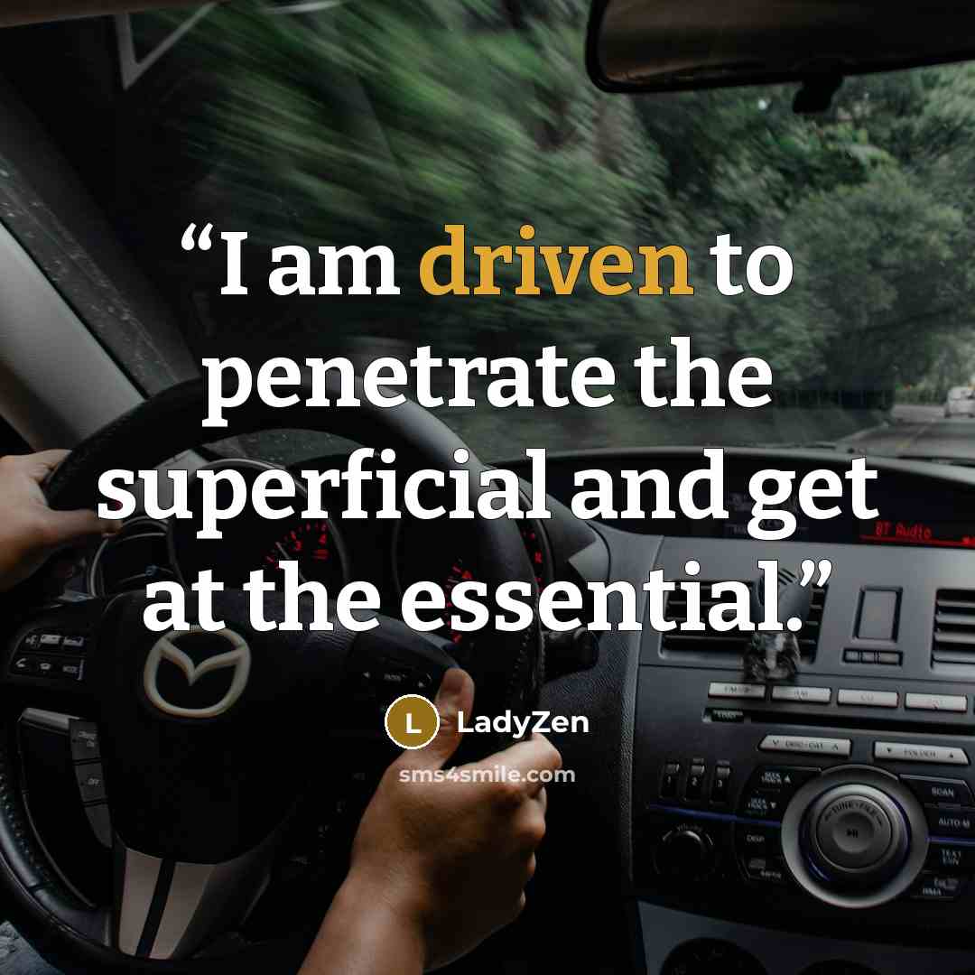 “I am driven to penetrate the superficial and get at the essential.” quote by LadyZen