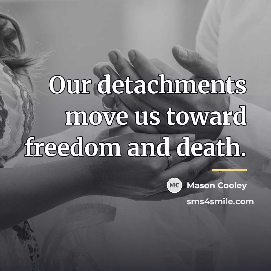 “Our detachments move us toward freedom and death.…” quote by Mason Cooley