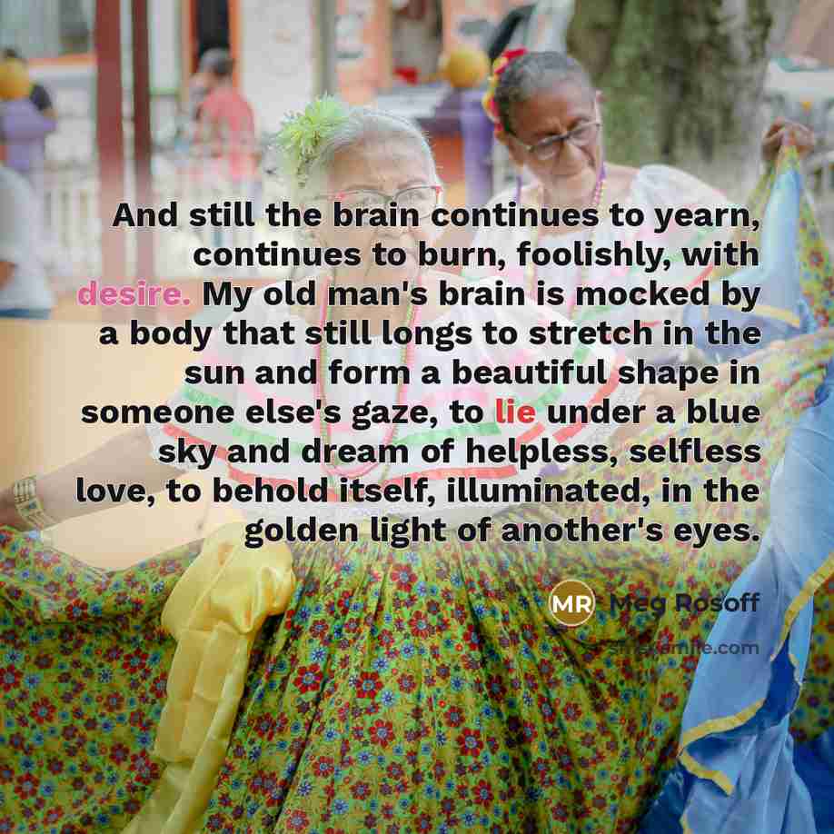 “And still the brain continues to yearn, continues to burn,…” quote by Meg Rosoff