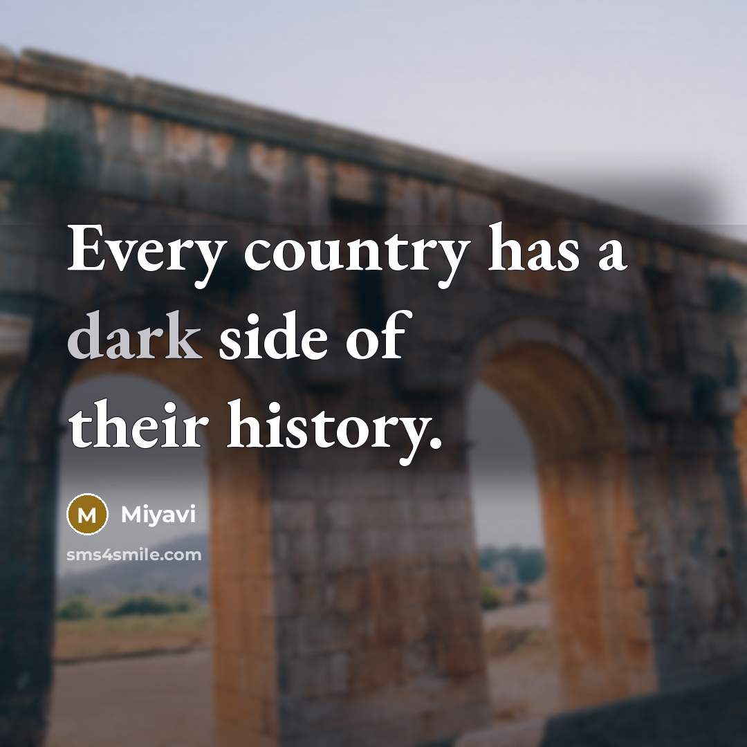 “Every country has a dark side of their history.…” quote by Miyavi