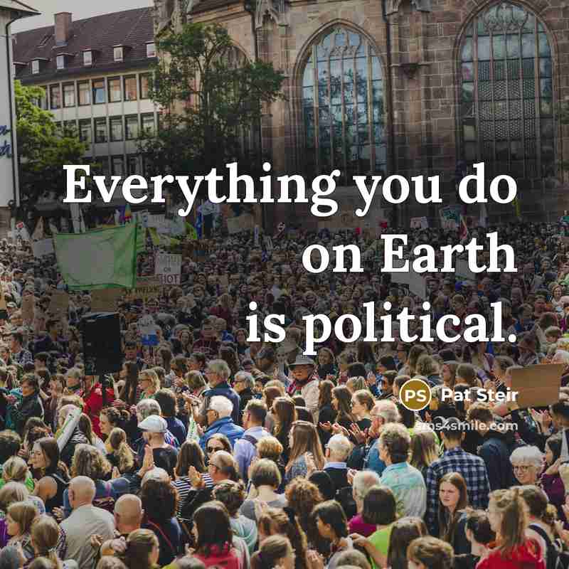 “Everything you do on Earth is political.…” quote by Pat Steir