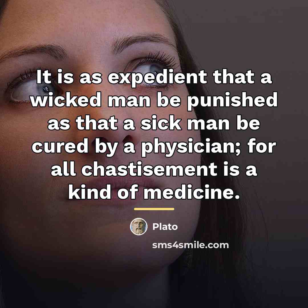 “It is as expedient that a wicked man be punished…” quote by Plato