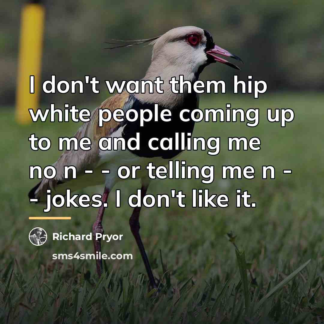 “I don't want them hip white people coming up to…” quote by Richard Pryor