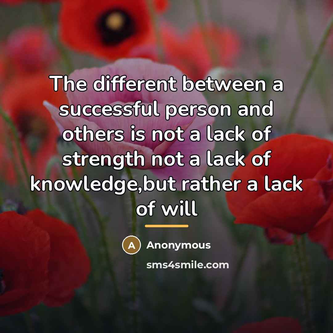 “The different between a successful person and others is not…” quote by Anonymous