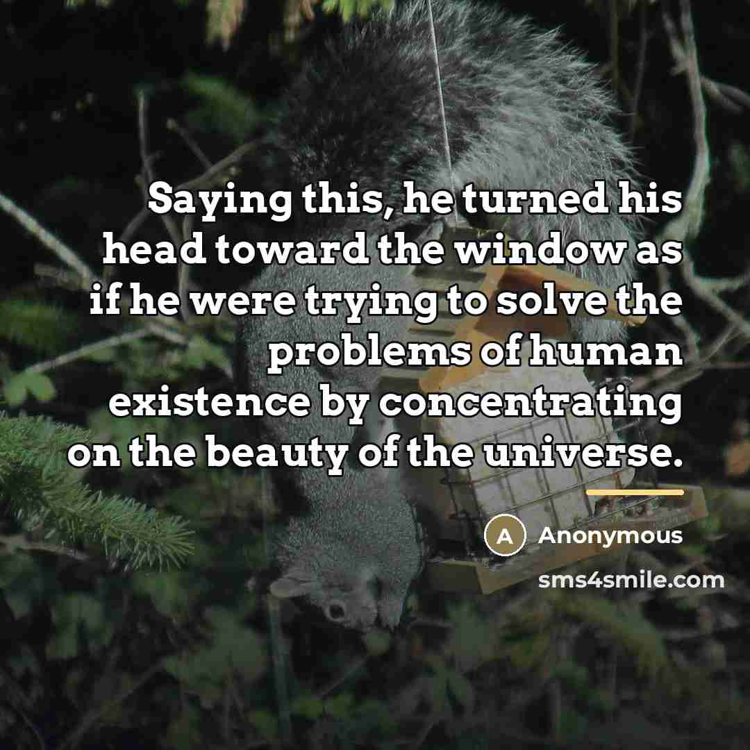 “Saying this, he turned his head toward the window as…” quote by Anonymous