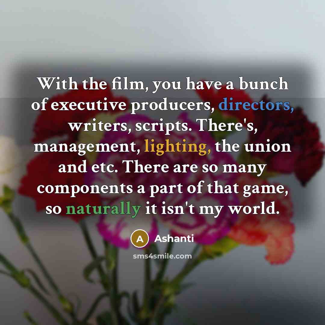 “With the film, you have a bunch of executive producers,…” quote by Ashanti